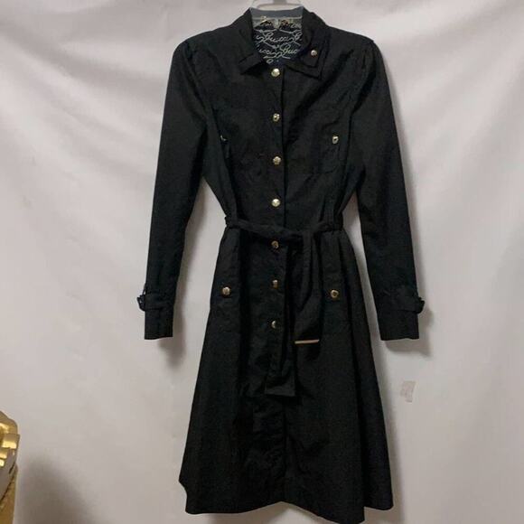 GUCCI TRENCH BLACK POINTED COLLAR COAT - Picture 1 of 13